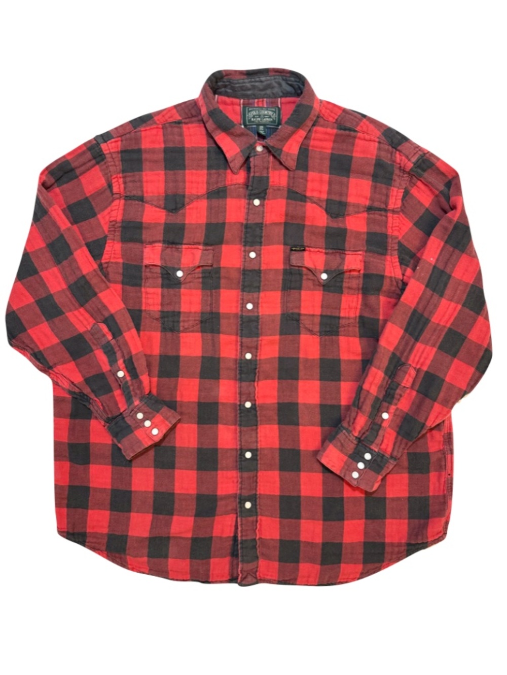 Polo Country Ralph Lauren Mens Pearl Snap Western Buffalo Plaid Shirt Size 2XL